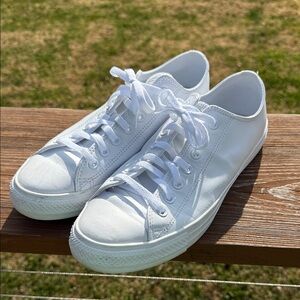 Converse White Leather Chuck Taylor All Star Ox Low Top Sneakers Size 11